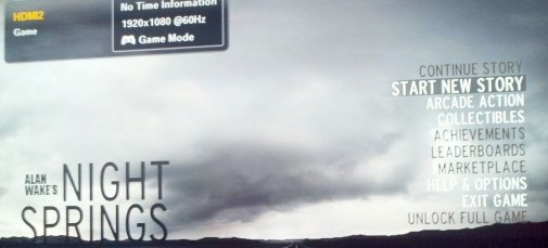 Alan Wake's Night Springs screen